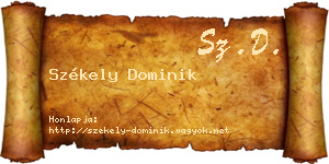Székely Dominik névjegykártya