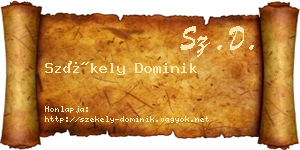 Székely Dominik névjegykártya